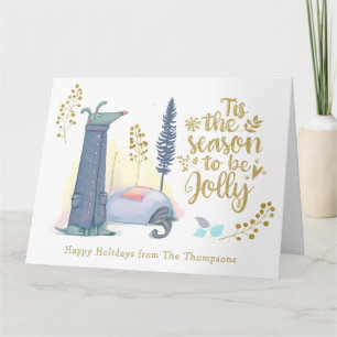 Carte Fun Tis The Season To Be Jolly Cute Dog Christmas