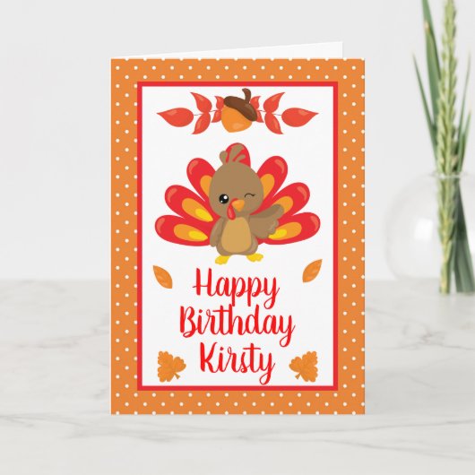 Carte Fun Turquie Thanksgiving Anniversaire (Devant)