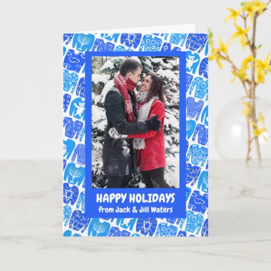 Carte Fun Ugly Hanoukka Sweaters mignon FUN (Fleur jaune)