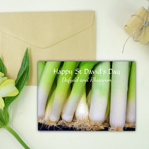 Carte Fun Welsh Leeks St David's Day Personnalisé
