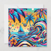 Carte Fun Whimsic Psychedelic Voilier (Devant)