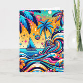 Carte Fun Whimsic Psychedelic Voilier (Devant)