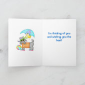 Carte Fun Whimsy Beach Dog Yellow Thinking (Intérieur)