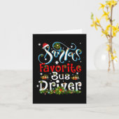 Carte Fun Xmas Lighting Père Noël Favorite Bus Driver Ch (Fleur jaune)