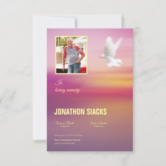 Carte funèbre de modèle (Devant)