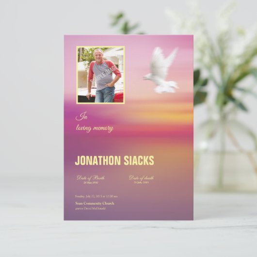 Carte funèbre de modèle (Debout devant)