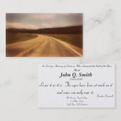 Carte funèbre Horizontel de prière de route (Devant / Derrière)