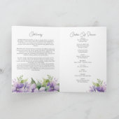 Carte Funérailles florales violettes Ordre du service 4  (Intérieur)