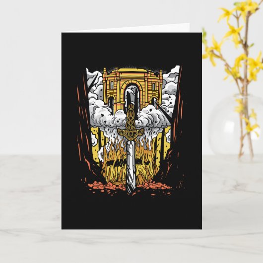 Carte Funérailles viking (Fleur jaune)