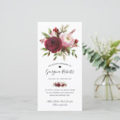 Carte Funéraire Aquarelle Florale Mémorial Merci Note (Debout devant)