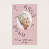 Carte funéraire Boho Blush Pink Blanc Photo modern (Devant)