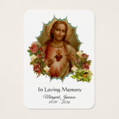 Carte funéraire catholique du Sacré-Cœur de Jésus (Devant)