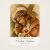 Carte funéraire catholique du Sacré-Cœur de Jésus  (Devant)