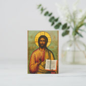 Carte funéraire chrétienne orthodoxe de Jésus-Chri (Debout devant)