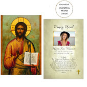 Carte funéraire chrétienne orthodoxe de Jésus-Chri