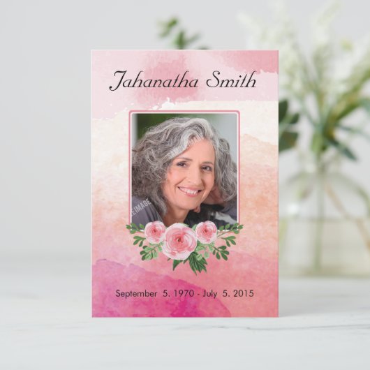 Carte funéraire commémorative (Debout devant)