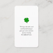 Carte funéraire commémorative de la fête de la vie (Dos)