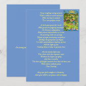 Carte funéraire compassion souvenir poème mémorial enfan (Devant / Derrière)