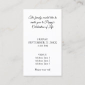 Carte funéraire de la photo Red Poppy (Dos)