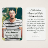 Carte funéraire de la prière chrétienne Son (Devant & derrière)