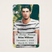 Carte funéraire de la prière chrétienne Son (Devant)