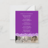 Carte funéraire de poème photo d'oubli-moi-non vio (Dos)