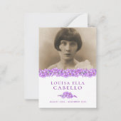 Carte funéraire de poème photo d'oubli-moi-non vio (Devant)