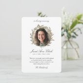 Carte funéraire En Mémoire Amoureuse Merci (Debout devant)