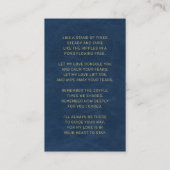 Carte funéraire en Mémoire d'amour Bleu Or Photo (Dos)