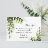 Carte funéraire Green Ivy Merci, carte de décès (Debout devant)