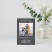 Carte funéraire Gris en Mémoire Amoureuse (Debout devant)