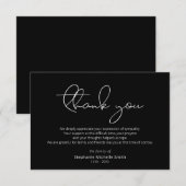 Carte funéraire Merci Sympathie de script moderne (Devant / Derrière)