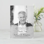 Carte funéraire personnalisée en Merci noir et bla (Debout devant)