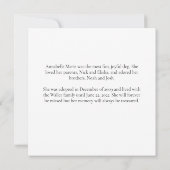 Carte funéraire personnalisée pour animal de compa (Dos)