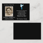 Carte funéraire photo classique Blue Cross Dove (Devant / Derrière)