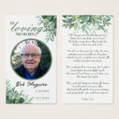 Carte funéraire photo en mémoire d'amour (Devant & derrière)