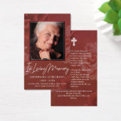 Carte funéraire photo florale Rose de Bourgogne fo (Bureau)