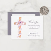 Carte funéraire Sympathie de la croix de fleurs (Devant/Arrière en situation)