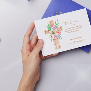 Carte funéraire Sympathie de la croix de fleurs