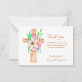 Carte funéraire Sympathie de la croix de fleurs (Devant)