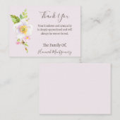 Carte funéraire Sympathy Photo Flower (Devant / Derrière)