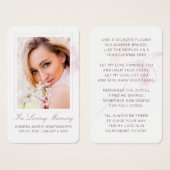 Carte funéraire Sympathy Pink Floral (Devant & derrière)