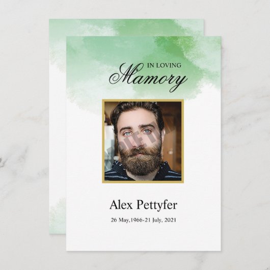 Carte Funeral Prayer Card Template (Devant / Derrière)