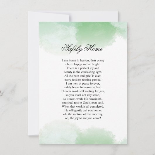 Carte Funeral Prayer Card Template (Dos)