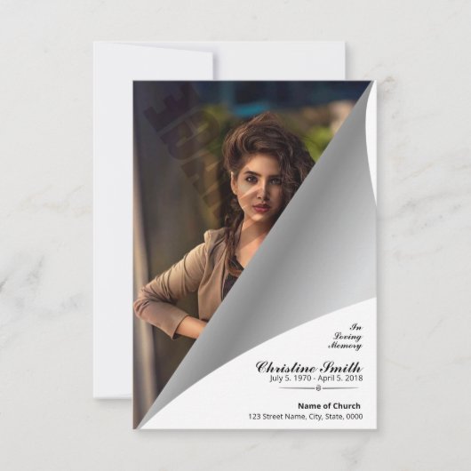 Carte Funeral Prayer Card Template (Devant)
