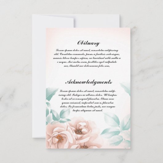 Carte Funeral Prayer Card Template (Dos)