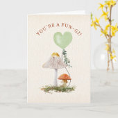 Carte Fungi Pun Mushroom Saint-Valentin en classe  (Fleur jaune)