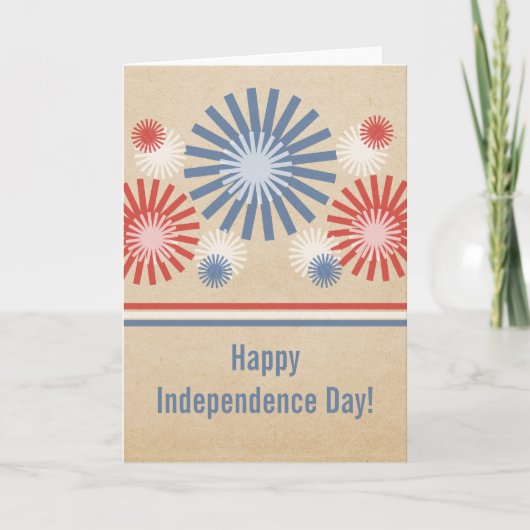 Carte Funky 4 juillet Fireworks & Stripes (Devant)