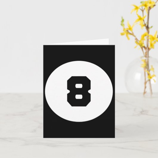 Carte Funky 8 Ball Magic Huit Ball Billard Pool Noir (Fleur jaune)