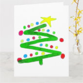 Carte Funky Abstrait Art Christmas Tree (Fleur jaune)